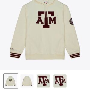 Mitchell & Ness Cream Hoodie with Texaw A&M football